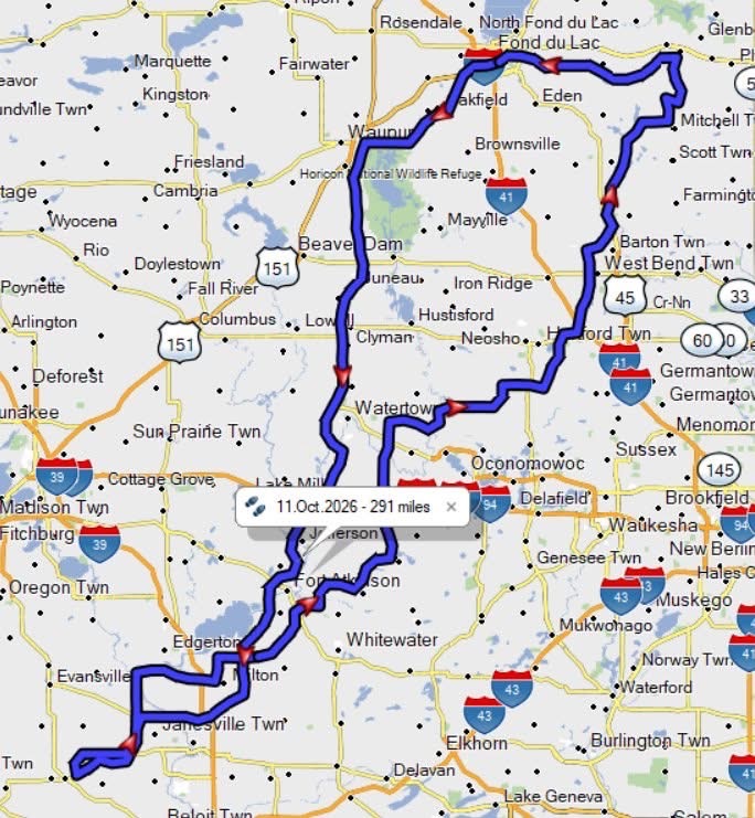 1. 11.oct.2026 - 315 miles