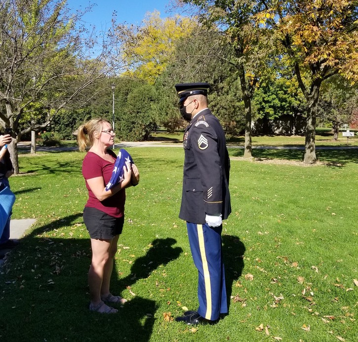 13. Me Receiving Dad's Flag